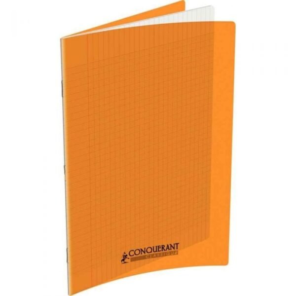 Cahier agrafe 24 X 32 cm 90G 96P Seyes classique Couverture Polypro Orange CONQUERANT