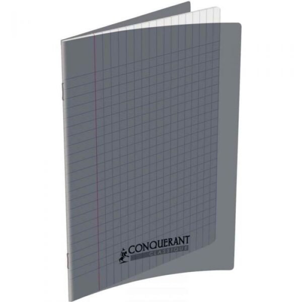 Cahier agrafe A4 90G 96P Seyes classique Couverture Polypro Transparent CONQUERANT