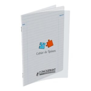 CAHIER LIAISON CONQUERANT AGRAFE 170x220 48P 90G LIGNE 8mm+2MARGES POLYPRO INCOL