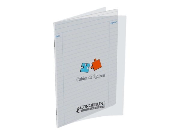 CAHIER LIAISON CONQUERANT AGRAFE 170x220 48P 90G LIGNE 8mm+2MARGES POLYPRO INCOL
