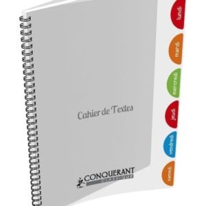 CAHIER DE TEXTES CONQUERANT CLASSIQUE INTEGRALE 170x220 124P SEYES 90G POLYPRO I