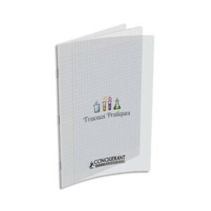 CONQUERANT Cahier de Travaux Pratiques 24x32cm Grands Carreaux Seyès/Uni Blanc 9