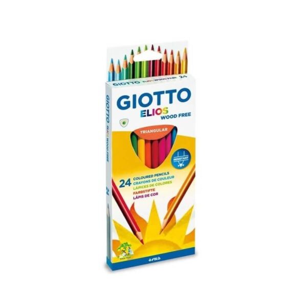 Etui carton avec accroche de 24 crayons de couleur - GIOTTO Elios Wood Free -