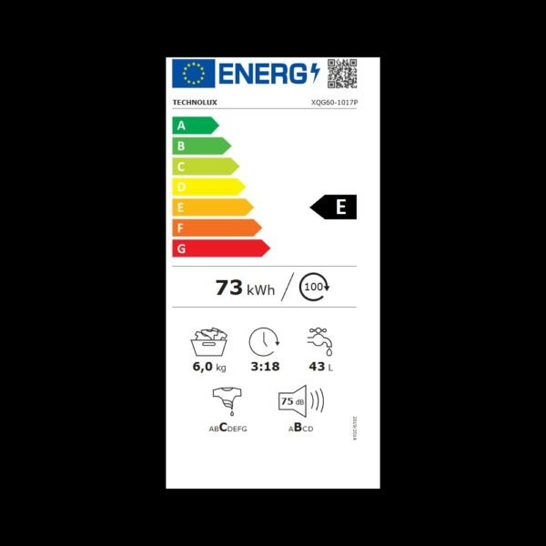 Lave-linge frontal 6kg Technolux XQG60-1017P Blanc – Image 2