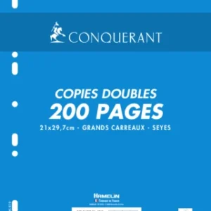 Copies Doubles A4 Grands Carreaux Seyèes 200 Pages Sous Film Blanches