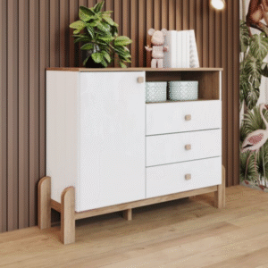 Commode de rangement en Bois 3 tiroirs 110 x 8900 x 480 cml Blanc 1725-190
