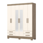 Armoire 6 portes 3 tiroirs 1805 x 2005 x 465 cm Blanc B63-106