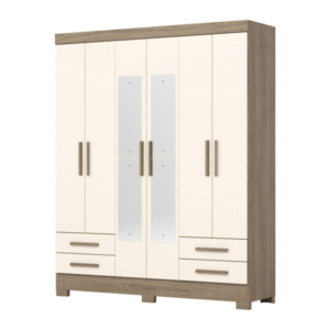 Armoire 6 portes 3 tiroirs 1805 x 2005 x 465 cm Blanc B63-106