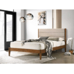 Lit double en Bois Light Brown avec Lattes 160 x 200 cm KF1226/160