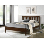 Lit double en Bois Wenge avec Lattes 140 x 190 cm KF1246/140