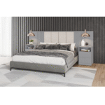 Tête de lit avec 2 chevets 2625 x 1200 cm Gris D610-532