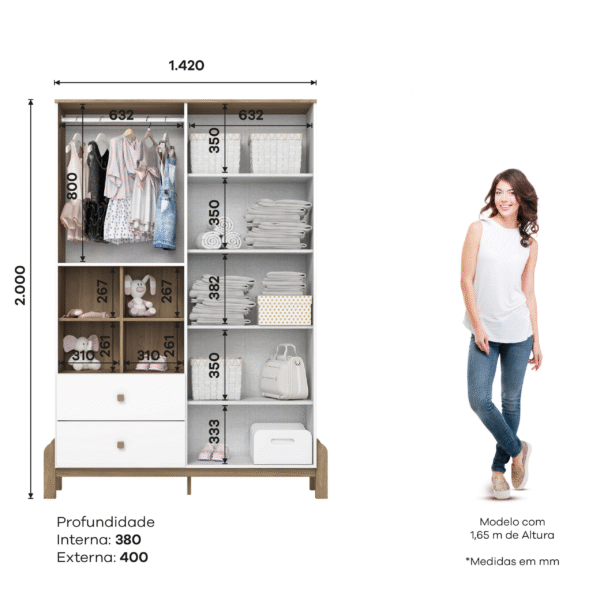 Armoire enfant 1420 x 2000 cm I130-190 – Image 2
