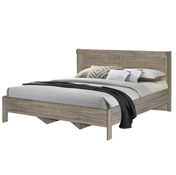 Lit double 140 cm Chêne et Blanc