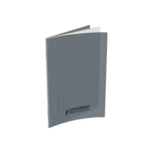 Cahier Classique 17*22cm 96 pages Grands Carreaux Seyès Couverture polypro Gris CONQUERANT