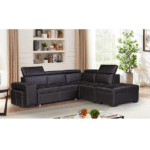 Canapé d'angle convertible avec coffre et 2 poufs 239 x 144 x 77 cm - Ottoman 92 x 61 x 44 cm ZY2088