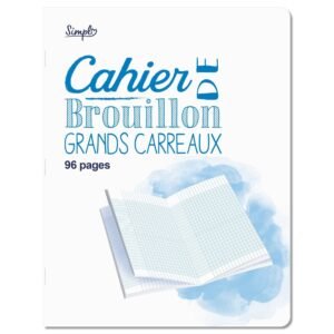 Cahier de brouillon 17x22 cm 96 pages  Grands carreaux