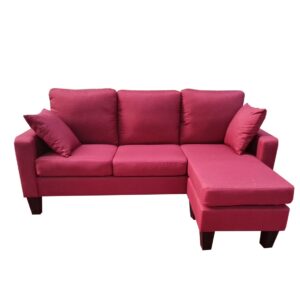 Canapé d'angle HM3001BOR 185x71x85 cm Bordeaux