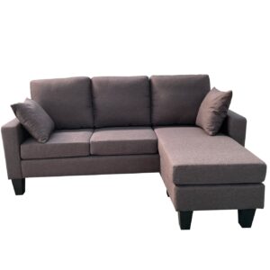 CANAPE ANGLE HM3001BRVEN 185x71x85 cm Marron foncé
