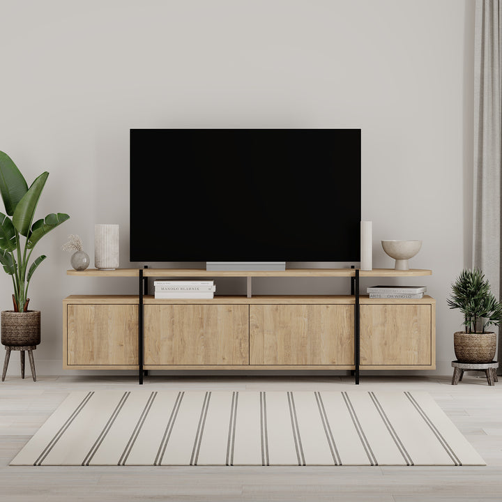 MEUBLE TV HINOA 4P CHÊNE PIEDS EN MÉTAL / 17106 160 x 38 x 48 cm