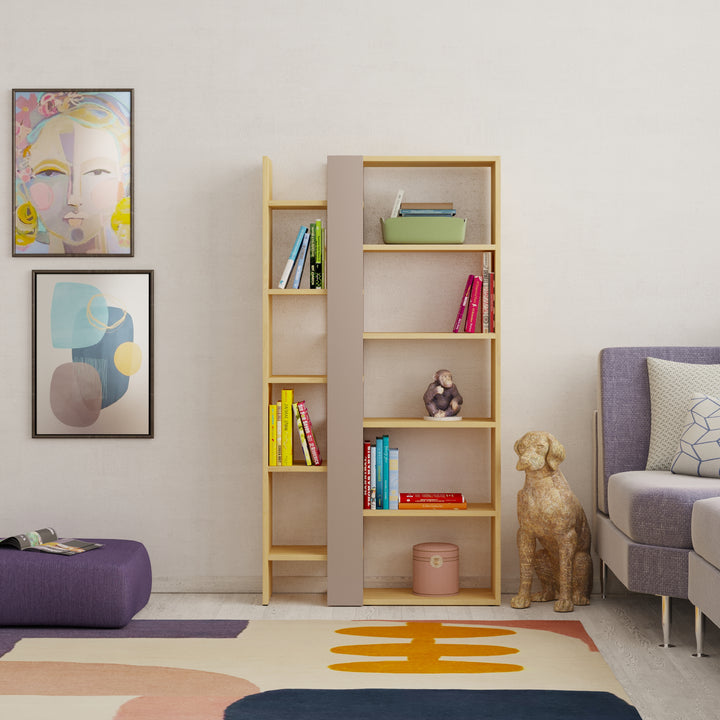 BIBLIOTHÈQUE AXEL 80CM CHÊNE/MOKA / 17067 80 X 29 X 152