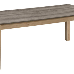 Table à manger TORO / MH 6092 Structure en panneau de particules recouvert de papier coloris hêtre / gris. Dimensions : 190x90xH74cm