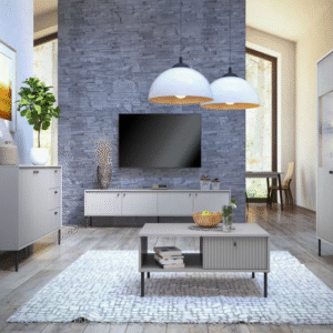 Meuble TV IRIS IR-U12190/U12190-09-B dimensions : l. 207 x p. 41 x h. 54,8 cm