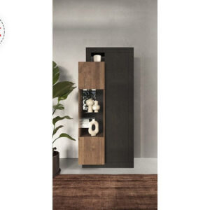 VITRINE 2 PORTES (COLLECTION JANA LAVA/MERCURE) / 17387 Structure en panneau de particules mélaminé Dimensions : L88 H188 P42 LES + PRODUITS : Design moderne Qualité de fabrication italienne