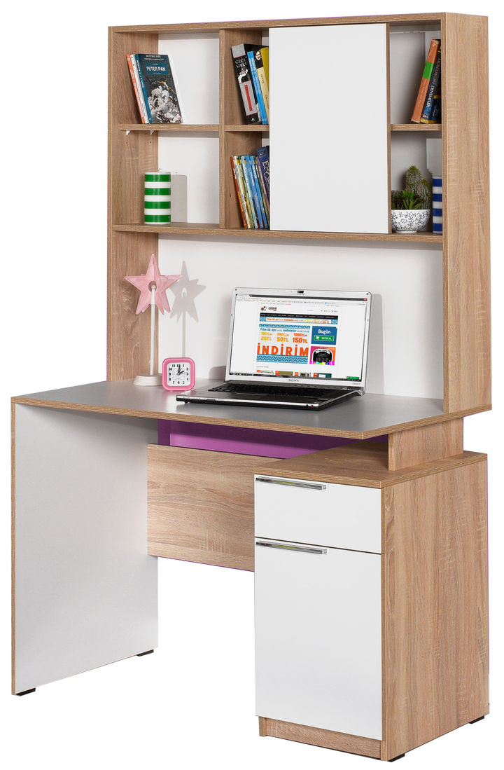 Bureau avec tiroir et porte coulissante - CMU-722-SD-1