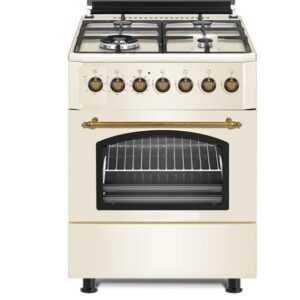 Gazinière 4 feux Eversteel F6B40E5-R four à gaz Crème rustre