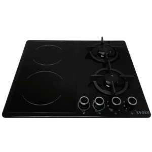 Plaque de cuisson encastrable Mixte Evolu EVL-2V2G-BLG Noir