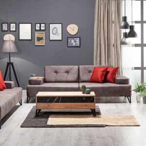 Canapé 1+2+3 Anthracite et Bordeaux