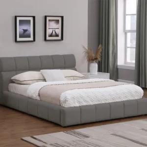 Lit 160x200 avec coffre / 9562/160/GREY Structure en panneau de particules recouverte de tissu microfibre. Lit vendu AVEC COFFRE LIFT, SANS MATELAS. Pour matelas 160x200 cm