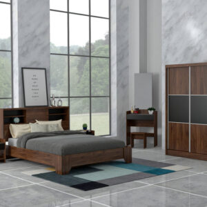 Chambre complète 2 places VIDO Chambre composée de: Lit 140x190 (VD QB00127) 1 chevets (VD NT0014-MP) Coiffeuse (VD DT0017-MP) Armoire coulissante (VD WR0016-MP) Dimensions: Lit : L1470 X W2030 X H1000 Chevet: L400 X W350 X H450 Coiffeuse : L700 X W360 X H1735 Armoire: L1500 X W580 X H2020
