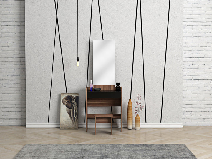 Chambre complète 2 places VIDO Chambre composée de: Lit 140x190 (VD QB00127) 1 chevets (VD NT0014-MP) Coiffeuse (VD DT0017-MP) Armoire coulissante (VD WR0016-MP) Dimensions: Lit : L1470 X W2030 X H1000 Chevet: L400 X W350 X H450 Coiffeuse : L700 X W360 X H1735 Armoire: L1500 X W580 X H2020 – Image 5