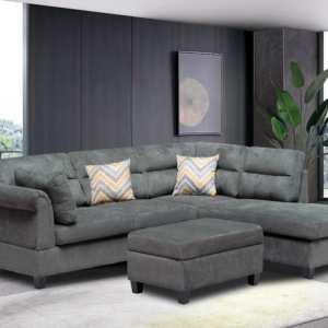 Canape d'angles avec ottoman gris / KM107DARKGREY 262 x 205 x 94 cm