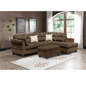 Canape d'angles avec ottoman marron / KM107BROWN