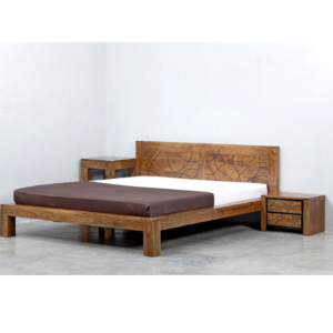 Lit 140x190cm en Bois d'Acacia / TAHITI 140