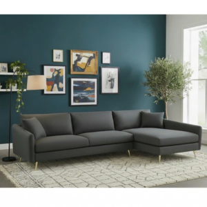 Canapé d'angle Droit transformable en lit avec coffre de rangement SF-757RHFGREY