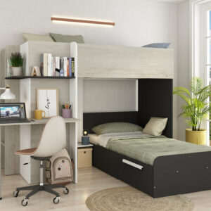 Lit superposé "Palatino" / 6885 Lit superposé bois 1 place / 1 place Vendu sans matelas Dimension des matelas: 90 x 190 cm Dimension du meuble: 160 x 241 x 194 cm Nous vous rappelons que le couchage en hauteur ne convient pas aux enfants de moins de 6 ans. Conforme aux exigences de sécurité en vigueur