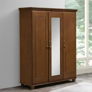 ARMOIRE BOIS MARVIN 3 PORTES / WARDROBE3D Structure en BOIS HÉVÉA MASSIF et placage en bois, teinte PB oak. Dimensions : 126x54xH180cm