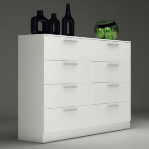 Commode 8 tiroirs / 1032BLANCO 120 x 120 x 43 cm 8 tiroirs 100% panneau de particules mélaminé