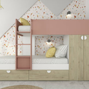 Lit superposé / 1811.11.41.0201 Lit superposé bois 1 place / 1 place Vendu sans matelas Dimension des matelas: 90 x 190 cm Dimension du meuble: 150 x 285 x 110 cm Nous vous rappelons que le couchage en hauteur ne convient pas aux enfants de moins de 6 ans. Conforme aux exigences de sécurité en vigueur