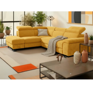 Canapé d'angle Droit transformable en lit avec coffre de rangement SF-757RHFORANGE