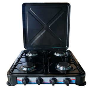 Réchaud à gaz 4 FG EVOLU Noir - Couvercle JK-004C-CE-BLACK