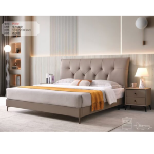 Lit 160x200 design gris cuir avec sommier (copie)