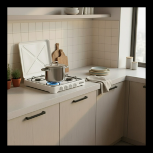 Réchaud à gaz 4 FG EVOLU Blanc - Couvercle JK-004C-CE-BLANC