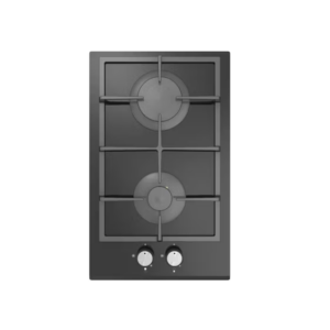 Plaque encastrable NEOLUX 2 Feux gaz Fonte Noir Vitrée  JY-G2005