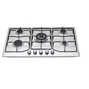 Plaque encastrable NEOLUX 5 feux gaz Grille Alu Inox JY-S5085