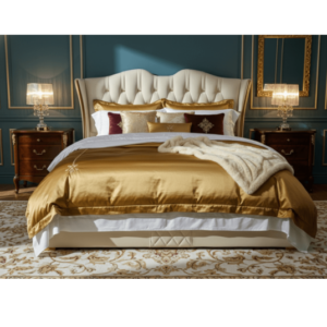 Lit 160x200 design gris beige avec sommier