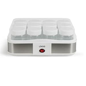 Yaourtière avec 12 bocaux en verre 210 ml LIVOO DOP156